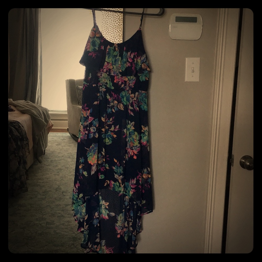 Ruffle front high/low dress